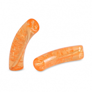Perles tubes acryliques craquelé Orange