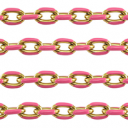 Apprêts en acier Inox chaîne maille jaseron maille forçat Doré-rose