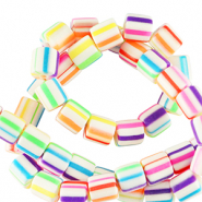Perles en polymère 6mm Blanc-multicolore
