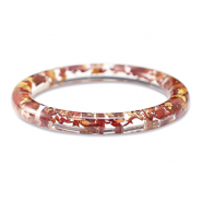 Bracelets tendance avec fleurs séchées Rouge bourgogne-doré