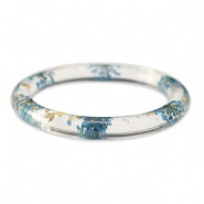 Bracelets tendance avec fleurs séchées Bleu-doré