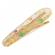 Accessoires pour cheveux pince à cheveux avec fleurs séchées Rose clair vert-doré