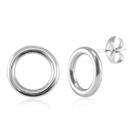 Boucles d'oreilles en acier Inox 12mm Argenté