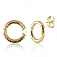 Boucles d'oreilles en acier Inox 12mm Doré