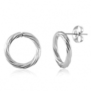 Boucles d'oreilles en acier Inox 14mm Argenté