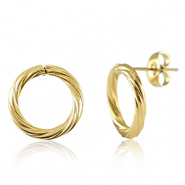 Boucles d'oreilles en acier Inox 14mm Doré
