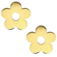 Breloques en acier Inox fleur Doré