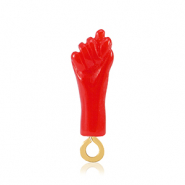 Pendentifs en résine "Mano Fico" Rouge-doré