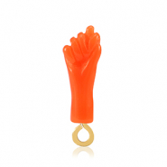 Pendentifs en résine "Mano Fico" Orange néon-doré