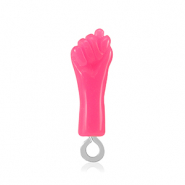 Pendentifs en résine "Mano Fico" Rose néon-argenté