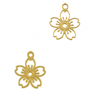 Breloques en acier Inox fleur Doré
