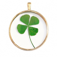 Pendentifs avec fleurs s&eacute;ch&eacute;es Dor&eacute;-vert