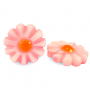 Perles coquillage fleur Rose pastèque-orange