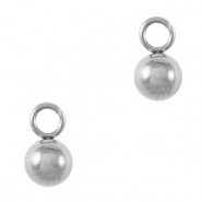 Breloques en acier Inox boule 4mm Argenté