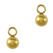 Breloques en acier Inox boule 4mm Doré
