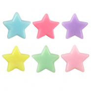 Perles aspect acrylique étoile Multicolore pastel