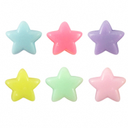 Perles aspect acrylique étoile Multicolore pastel