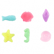 Perles aspect acrylique créatures marine Multicolore pastel