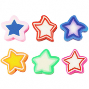 Perles en polymère étoile Multicolore