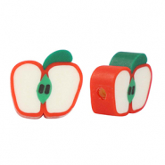 Perles en polymère pomme Rouge-blanc