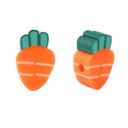 Perles en polymère carotte Orange-vert