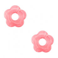 Breloques acryliques fleur Rose azalée
