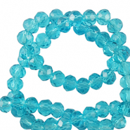 Perles à facettes 6x4mm disque Heishi Bleu turquoise azure