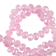 Perles à facettes 6x4mm disque Heishi Rose azalée