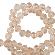 Perles à facettes 6x4mm disque Heishi Beige ambré