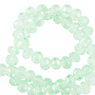 Perles à facettes 4x3mm disque Heishi Vert menthe doux