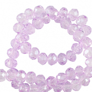 Perles à facettes 4x3mm disque Heishi Violet orchidée clair