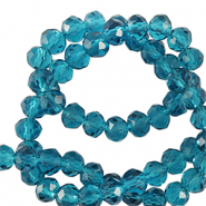 Perles à facettes 3x2mm disque Heishi Bleu sarcelle