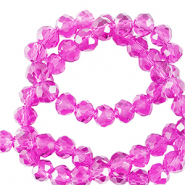 Perles à facettes 3x2mm disque Heishi Rose néon