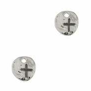 Breloques en m&eacute;tal DQ irr&eacute;gulier croix Argent&eacute; antique (sans nickel)