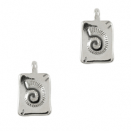 Breloques en métal DQ coquillage Argenté antique (sans nickel)