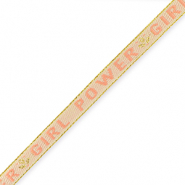 Ruban texte "girl power" Rose pâle-rose blush