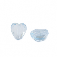 Perles acryliques cœur Bleu aquamarine transparent