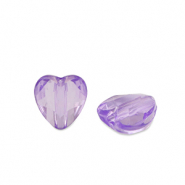 Perles acryliques cœur Violet transparent