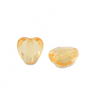 Perles acryliques cœur Jaune spectra transparent
