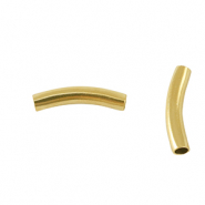 Perles en acier Inox tubes 20mm Dor&eacute;