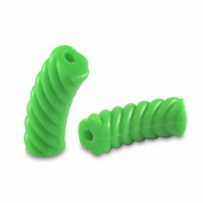 Perles tubes acryliques torsadé Vert