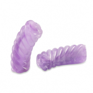 Perles tubes acryliques torsadé Violet transparent