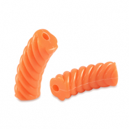 Perles tubes acryliques torsadé Orange