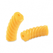 Perles tubes acryliques torsadé Jaune spectra