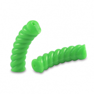 Perles tubes acryliques torsadé Vert