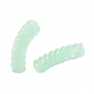 Perles tubes acryliques torsadé Vert menthe transparent