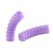 Perles tubes acryliques torsadé Violet