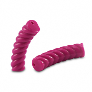 Perles tubes acryliques torsadé Rose magenta