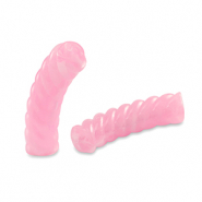 Perles tubes acryliques torsadé Rose transparent