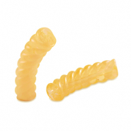 Perles tubes acryliques torsadé Jaune spectra transparent